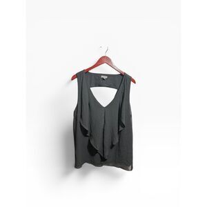 Breathless Ruffle Collar Blouse Women’s 1X Sleeve Black Top